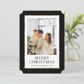 ブラック金ゴールドメリークリスマスフォト シーズンカード (スタンド正面)