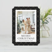 ブラック金ゴールドメリークリスマスフォト シーズンカード (スタンド正面)