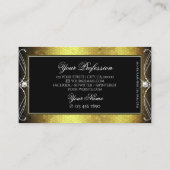 ブラック金ゴールドモザイク華美オーナメントスパークルダイヤモンド 名刺 (裏面)