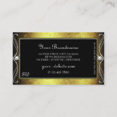 ブラック金ゴールドモザイク華美スパークルダイヤモンドイニシャル 名刺 (裏面)