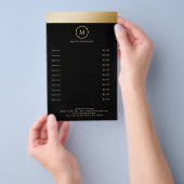 ブラック金ゴールドモストライプノグラムサークルフライヤー チラシ (ハンドル)