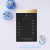 ブラック金ゴールドモストライプノグラムサークルフライヤー チラシ (シングル)