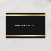 ブラック金ゴールドモダンのエレガントプロフェッショナルテンプレート 名刺 (正面)