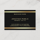 ブラック金ゴールドモダンのエレガントプロフェッショナルテンプレート 名刺 (裏面)