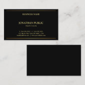 ブラック金ゴールドモダンエレガントテンプレートプロフェッショナル 名刺 (正面/裏面)