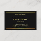 ブラック金ゴールドモダンエレガントテンプレートプロフェッショナル 名刺 (正面)
