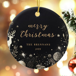 ブラック金ゴールドモダンエレガントフェスティバルユニーク セラミックオーナメント