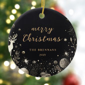 ブラック金ゴールドモダンエレガントフェスティバルユニーク セラミックオーナメント