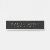 ブラック金ゴールドモダンエレガントプロフェッショナルクラス サインプレート (正面)