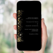 ブラック金ゴールドモダングリッター結婚ズ 招待状