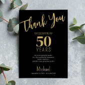 ブラック金ゴールドモダンタイポグラフィの誕生日 サンキューカード