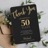 ブラック金ゴールドモダンタイポグラフィの誕生日 サンキューカード