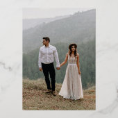 ブラック金ゴールドモダンタイポグラフィ2枚結婚の写真 箔招待状 (裏面)