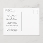 ブラック金ゴールドモダンフォトスク救リックの日付 案内ポストカード (裏面)