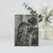 ブラック金ゴールドモダンフォトスク救リックの日付 案内ポストカード (スタンド正面)