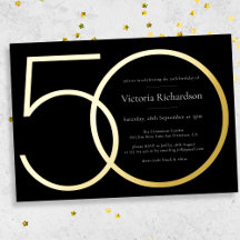 ブラック金ゴールドモダンミニマリスト50誕生日