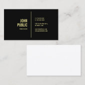 ブラック金ゴールドモダンミニマルエレガントテンプレート 名刺 (正面/裏面)