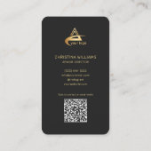 ブラック金ゴールドモダンミニマルエレガントプロフェッショナル 名刺 (裏面)