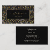 ブラック金ゴールドモダンラグジュアリーヘアスタイリスト 名刺 (正面/裏面)