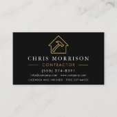 ブラック金ゴールドモダン建物建築 名刺 (正面)