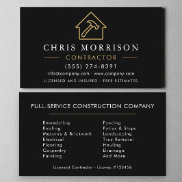 ブラック金ゴールドモダン建物建築 名刺