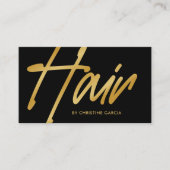 ブラック金ゴールドモダン美容師 名刺 (正面)