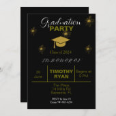 ブラック金ゴールドモダン花火大会 招待状 (正面/裏面)