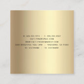 ブラック金ゴールドモダン高級ヘアサロンメイクアップアーティスト スクエア名刺 (裏面)