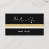 ブラック金ゴールドモダン、ソーシャルメディア名刺 名刺 (正面)