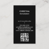 ブラック金ゴールドモデル女優QRコード2フォトコラージュ 名刺 (裏面)