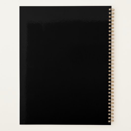 ブラック金ゴールドモノグラムのイニシャルスクリプトアポイントメント プランナー手帳 (裏面)