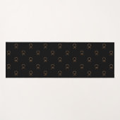 ブラック金ゴールドモノグラムイニシャルパタユニークーン ヨガマット (正面(横))