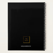 ブラック金ゴールドモノグラムイニシャルビジネスロゴ プランナー手帳 (裏面)