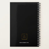 ブラック金ゴールドモノグラムイニシャルビジネスロゴ プランナー手帳 (裏面)