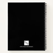 ブラック金ゴールドモノグラムイニシャルミニマルモダンリスト ノートブック (裏面)