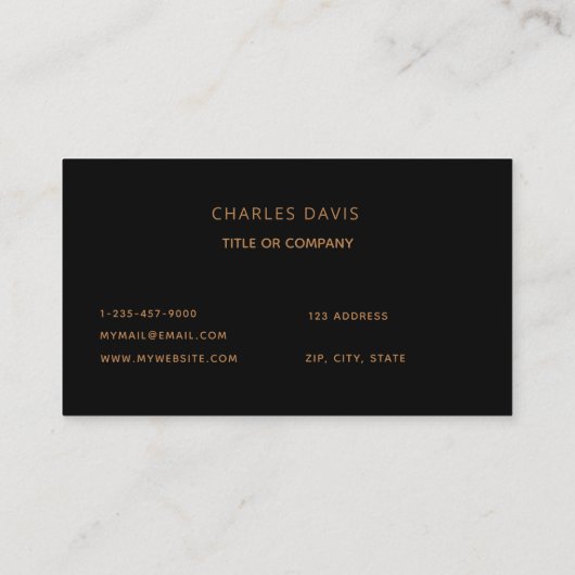 ブラック金ゴールドモノグラムイニシャルロゴ 名刺 (裏面)