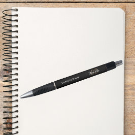 ブラック金ゴールドモノグラムイニシャル名スクリプト ボールペン