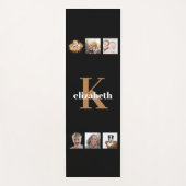 ブラック金ゴールドモノグラムイニシャル名photo collage ヨガマット (正面)