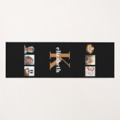 ブラック金ゴールドモノグラムイニシャル名photo collage ヨガマット (正面(横))