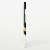 ブラック金ゴールドモノグラムジオメトリックマーブル iPhone 16ケース (左側)