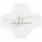 ブラック金ゴールドモノグラムスクリプト名 サッカーボール (フラット)