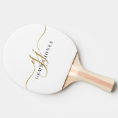 ブラック金ゴールドモノグラムスクリプト名 卓球ラケット (横)