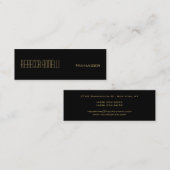 ブラック金ゴールドモノグラムスリムマネージャー名刺 スキニー名刺 (正面/裏面)