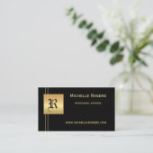 ブラック金ゴールドモノグラムプロフェッショナル名刺 名刺 (スタンド正面)