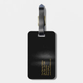 ブラック金ゴールドモノグラムメイクアップアーティストモダンプレインアート ラゲッジタグ (裏面縦)