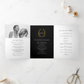 ブラック金ゴールドモノグラムリースストーリー&プロ結婚グラム 三つ折りプログラム (内部)