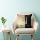 ブラック金ゴールドモノグラム クッション (椅子)