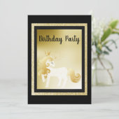 ブラック金ゴールドユニコーンバースデーパーティー 招待状 (スタンド正面)