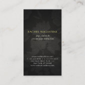 ブラック金ゴールドヨガインストラクターオムシンボルフローラリネン 名刺 (裏面)