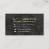 ブラック金ゴールドヨガ仲介マンダラフローラリネン 名刺 (裏面)